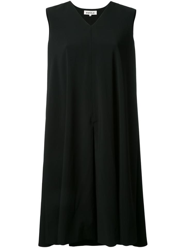Enföld Sleeveless Flared Dress, Women's, Size: 38, Black, Polyester/polyurethane