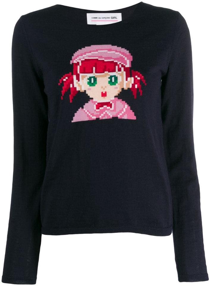 Comme Des Garçons Girl Cartoon Print Sweater - Blue