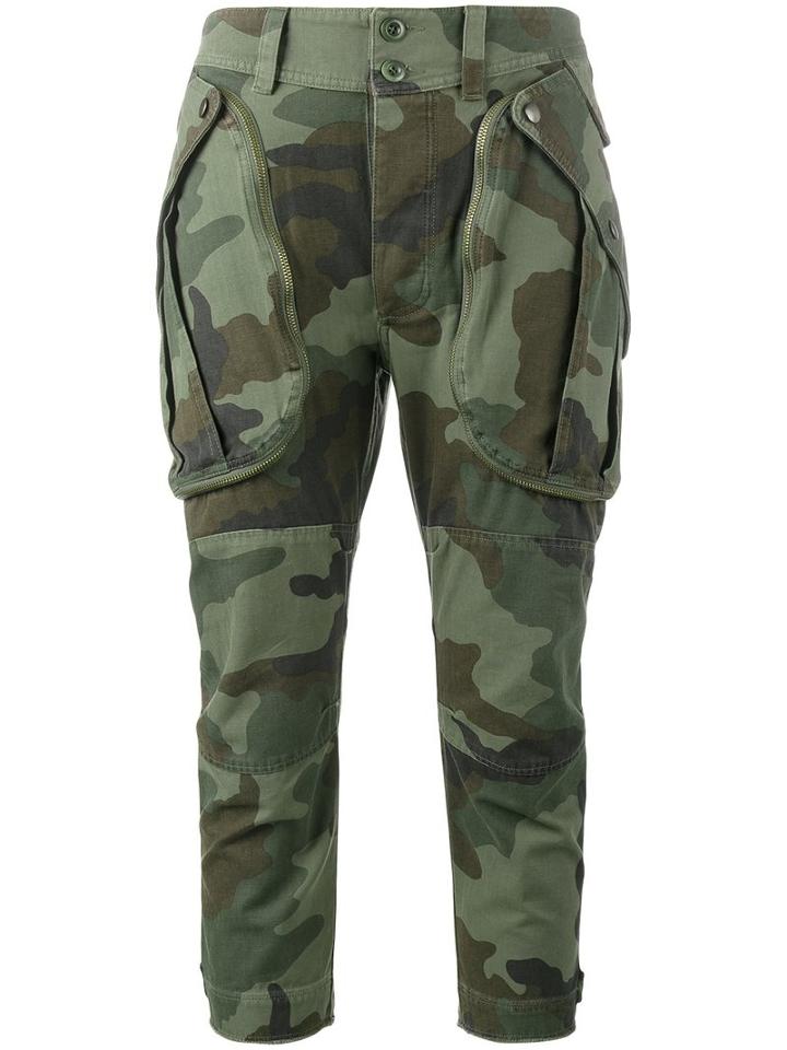 Faith Connexion Camouflage Cargo Trousers, Women's, Size: Medium, Green, Cotton