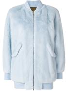 Blancha Mink Fur Bomber Jacket - Blue