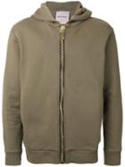 Palm Angels Oversized Zip Hooded Jacket, Men's, Size: Large, Green, Cotton