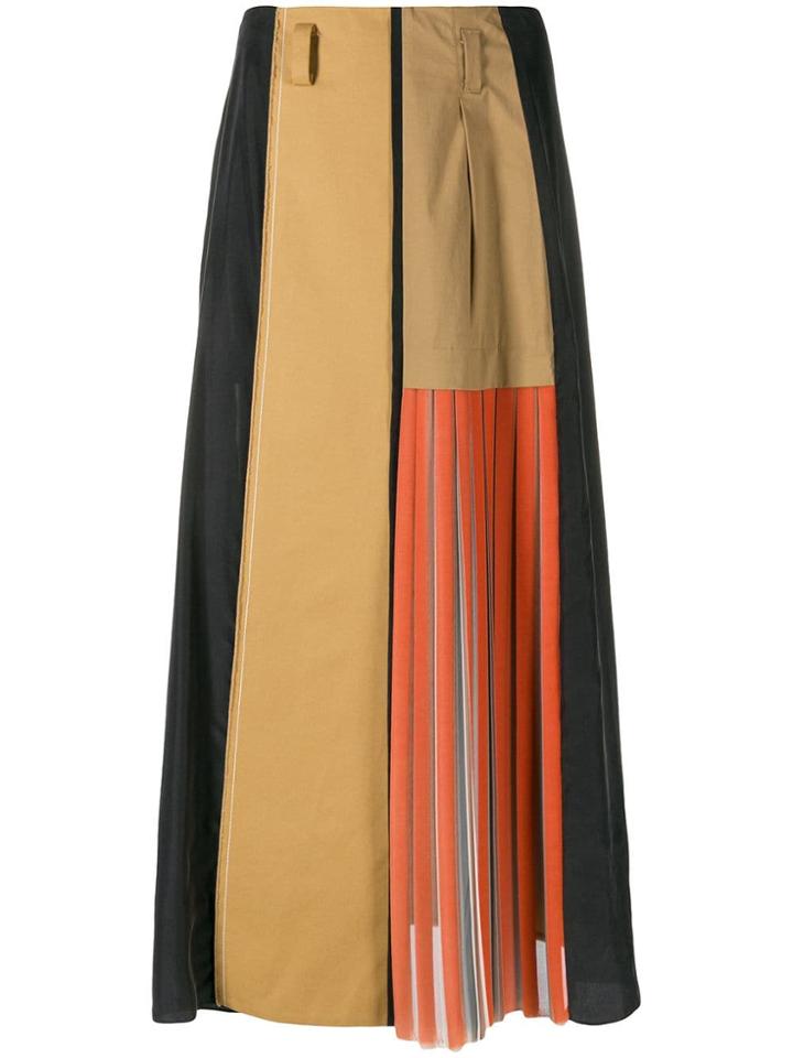 Dorothee Schumacher Panelled Pleated Skirt - Brown