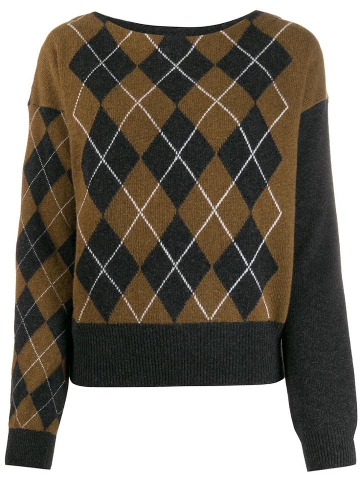 Pringle Of Scotland Argyle Intarsia Knit Jumper - Green