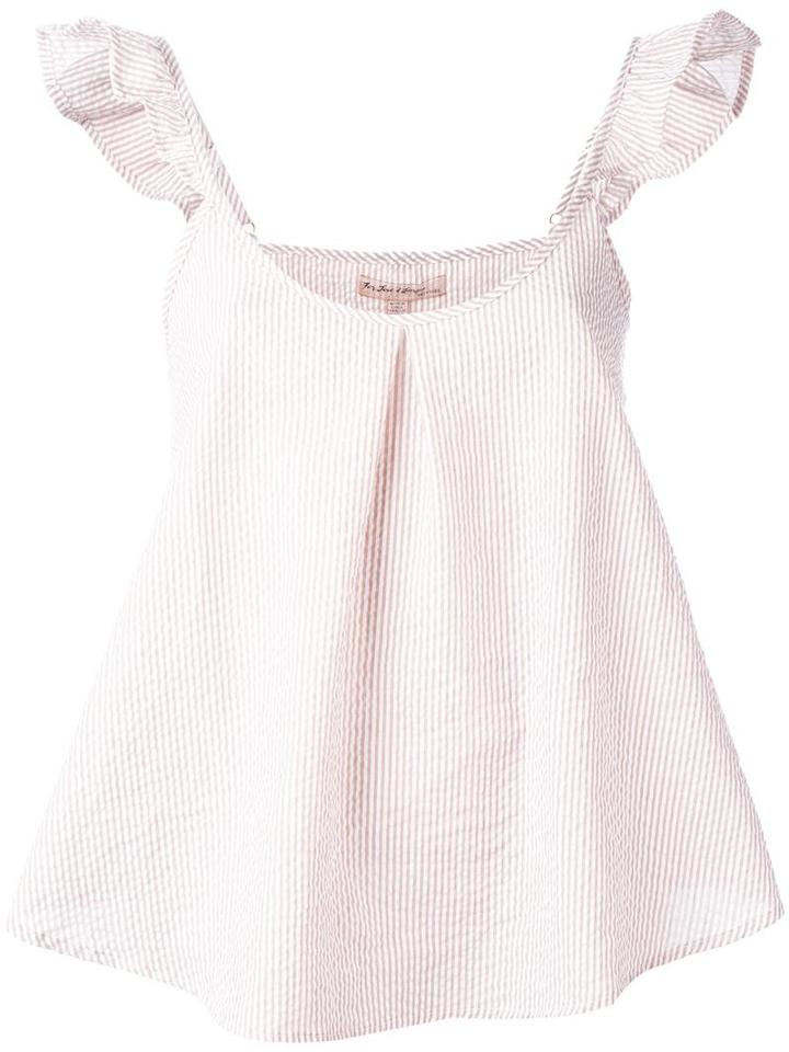 For Love And Lemons Pinstripe Vest, Women's, Size: Small, White, Cotton/polyester