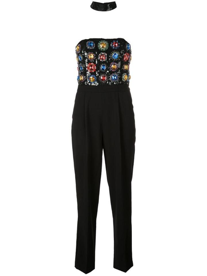 Alice+olivia Embellished Strapless Jumpsuit - Black