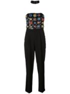 Alice+olivia Embellished Strapless Jumpsuit - Black
