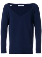 Givenchy Dipped Neck Sweater - Blue