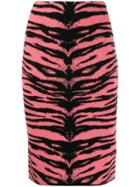 Laneus Zebra Pattern Skirt - Pink