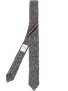 Thom Browne Logo Stripe Woven Tie - Grey