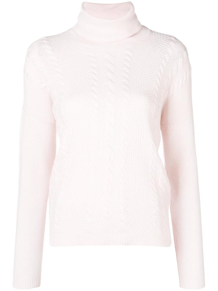 Peserico Braided Roll Neck Sweater - Pink & Purple