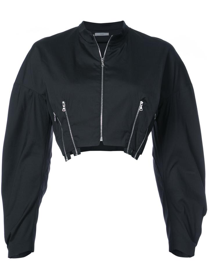 Tome Cropped Bomber Jacket - Black
