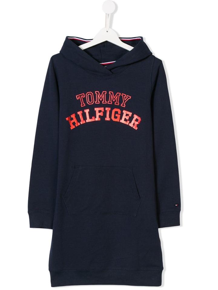 Tommy Hilfiger Junior Teen Branded Hoodie Dress - Blue