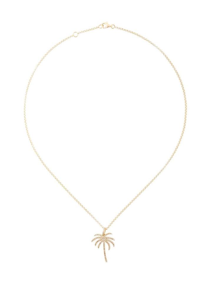 Rosa De La Cruz Diamond Encrusted Palm Tree Pendant Necklace, Women's, Metallic
