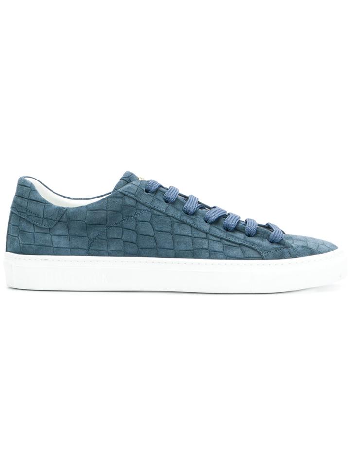 Hide & Jack Crocodile Embossed Sneakers - Blue