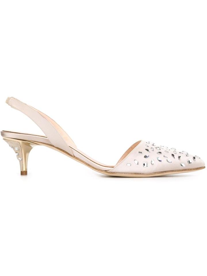 Oscar De La Renta Embellished Slingback Pumps