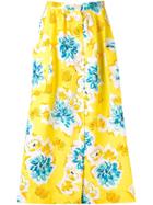 Céline Vintage 1970's Floral Print Skirt - Yellow