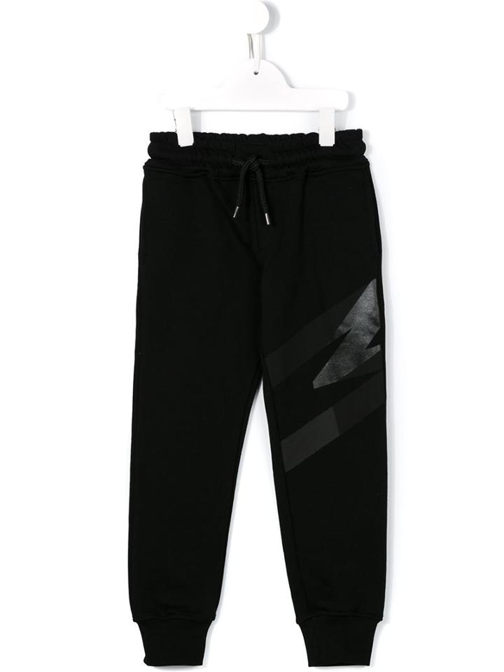 Msgm Kids Logo Patch Track Pants, Boy's, Size: 10 Yrs, Black