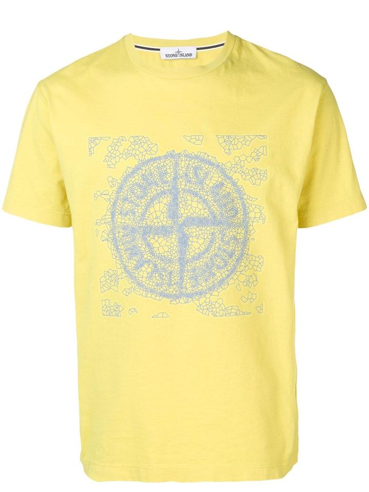 Stone Island Logo Printed T-shirt - Yellow