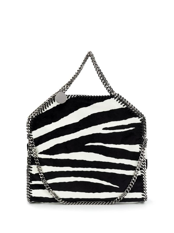 Stella Mccartney Falabella Foldover Zebra Tote - White