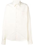 Ami Paris Oversize Long Sleeve Shirt With Chest Pocket - White