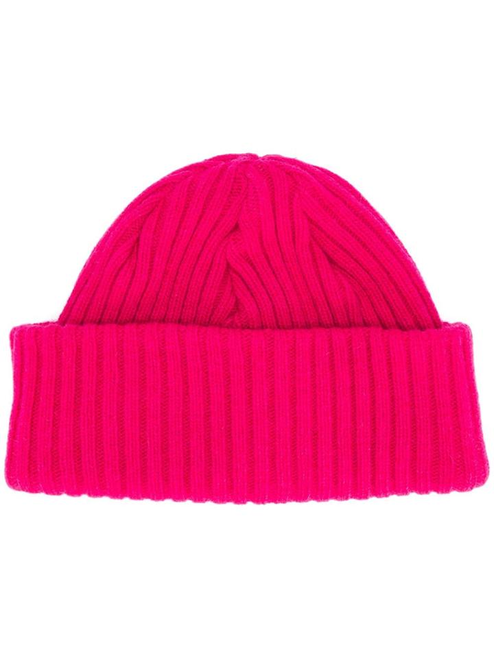 Diesel Shortened Knitted Hat - Pink & Purple