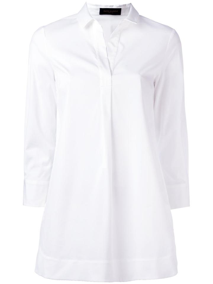 Piazza Sempione Classic Shirt, Women's, Size: 48, White, Cotton/polyamide/spandex/elastane