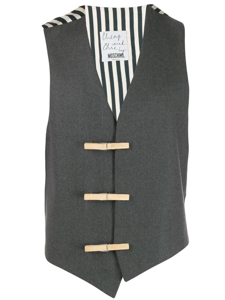 Moschino Pre-owned Contrasting Striped Back Vest - Grey