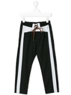 Msgm Kids - Contrast Stripe Sporty Trousers - Kids - Polyester - 10 Yrs, Black