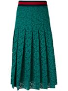 Gucci - Web Lace Skirt - Women - Silk/cotton/polyamide - 40, Green, Silk/cotton/polyamide
