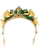 Dolce & Gabbana Filigree Crown Tiara, Women's, Green, Crystal/brass/copper/radiance Cream: