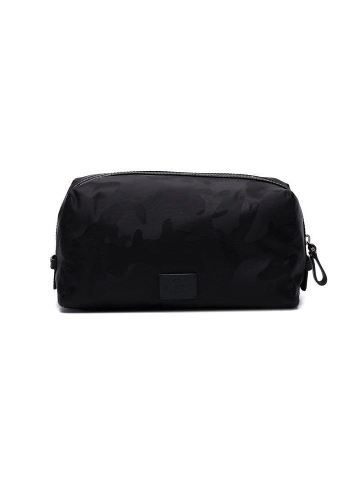 Valentino Black Valentino Garavani Large Camouflage Wash Bag