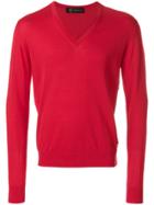 Versace V-neck Jumper - Red