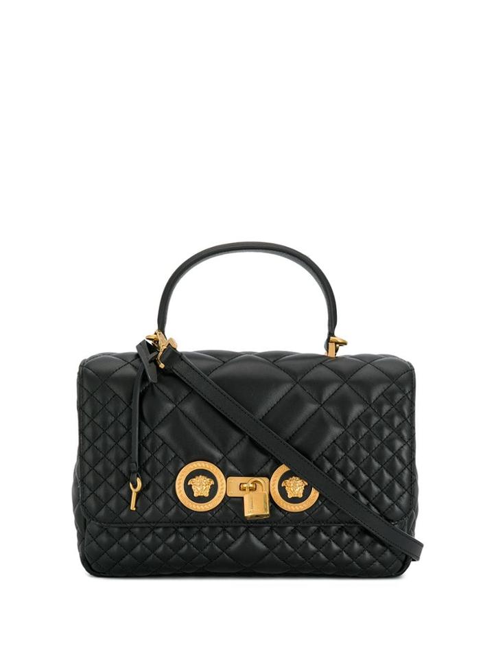 Versace Quilted Icon Shoulder Bag - Black