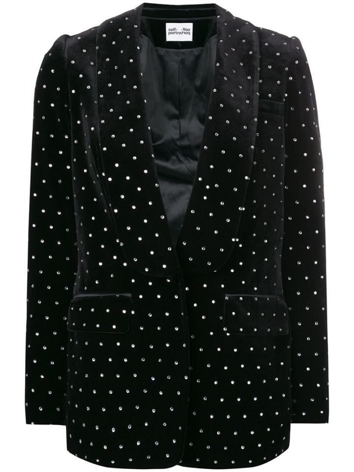 Self-portrait Embellished Blazer Dress - Black