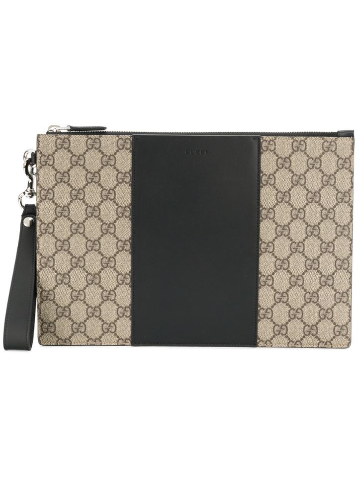 Gucci Gg Supreme Pouch - Brown