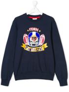 Fendi Kids Teen Fendi Football Sweatshirt - Blue