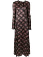 Dvf Diane Von Furstenberg Floral Pattern Maxi Dress - Black