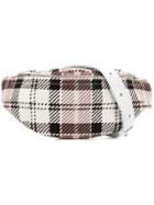 Manokhi Faded Tartan Belt Bag - White