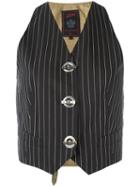 Jean Paul Gaultier Vintage Pinstripe Vest, Women's, Size: 40, Black