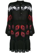 Just Cavalli Embroidered Long-sleeve Dress - Black