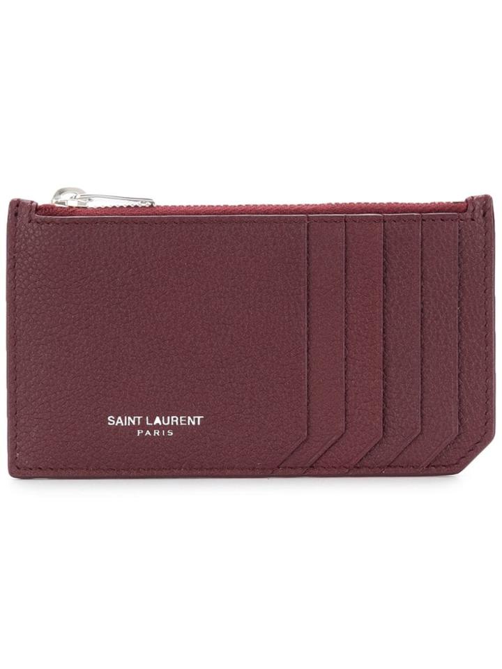 Saint Laurent Slp Zipfragm Grain - Red
