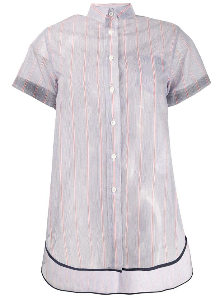 Sacai Striped Oversized Blouse - Blue