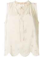 See By Chloé Scalloped Trim Blouse - Nude & Neutrals