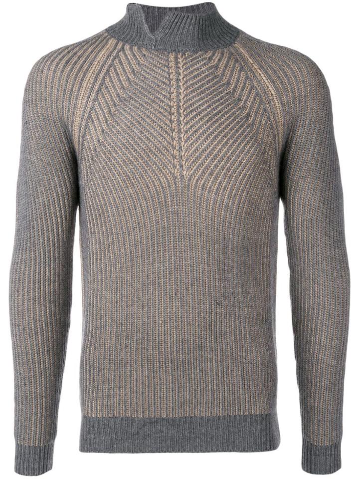 Daniele Alessandrini High Neck Jumper - Grey