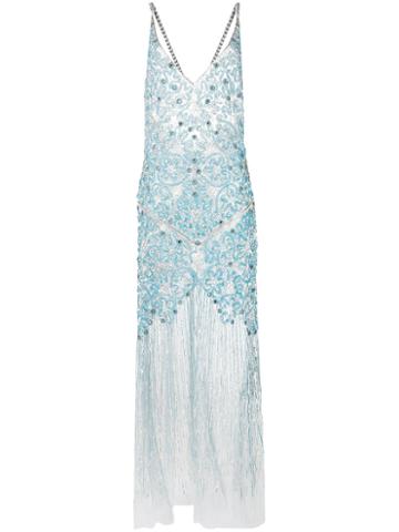 Amen - Long Embellished Camisole Dress - Women - Polyamide/polyester/pvc/glass - 38, Blue, Polyamide/polyester/pvc/glass