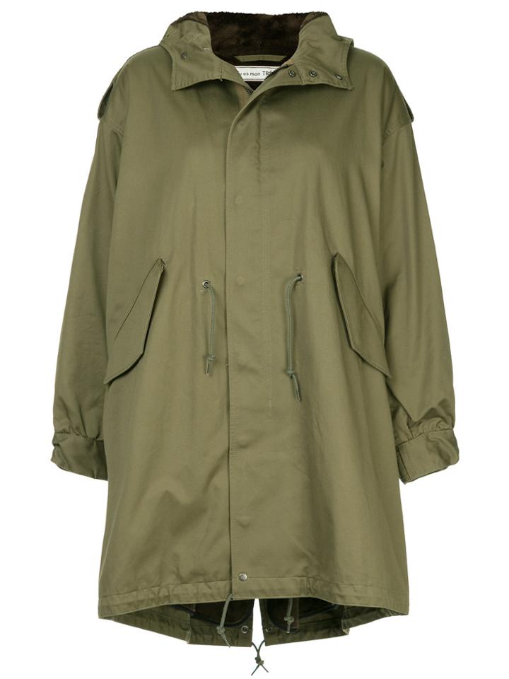Tu Es Mon Trésor M51 Fox Fur Trim Fishtail Parka - Green