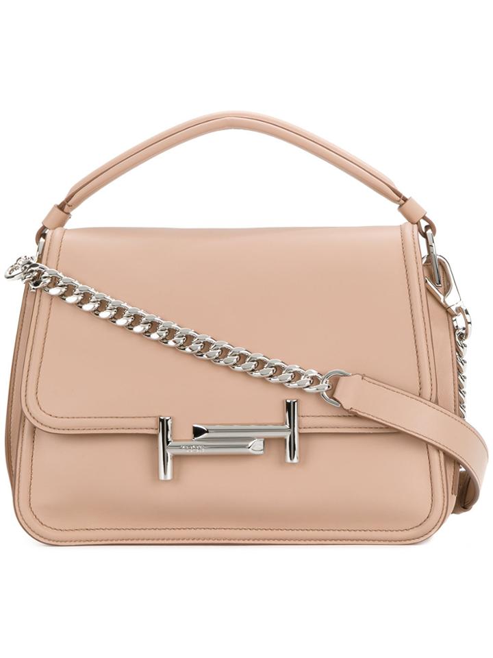 Tod's Flap Closure Tote - Pink & Purple