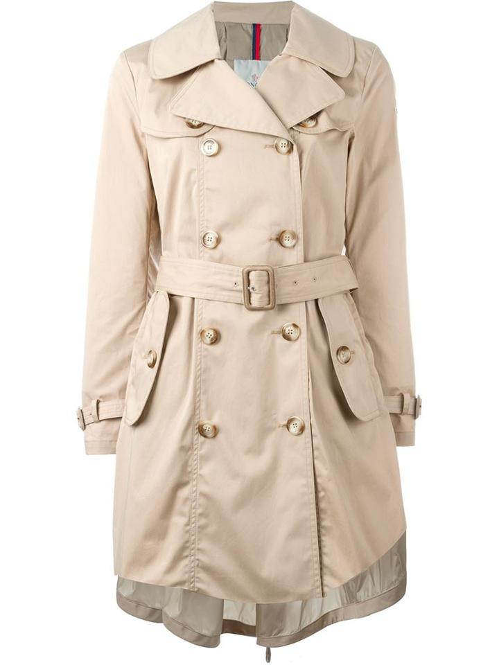 Moncler Belted Trench Coat, Women's, Size: Iii, Nude/neutrals, Cotton/polyamide