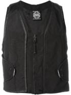 Nasir Mazhar Double Layered Waistcoat, Men's, Size: S, Black, Cotton/polyester/cupro/metal