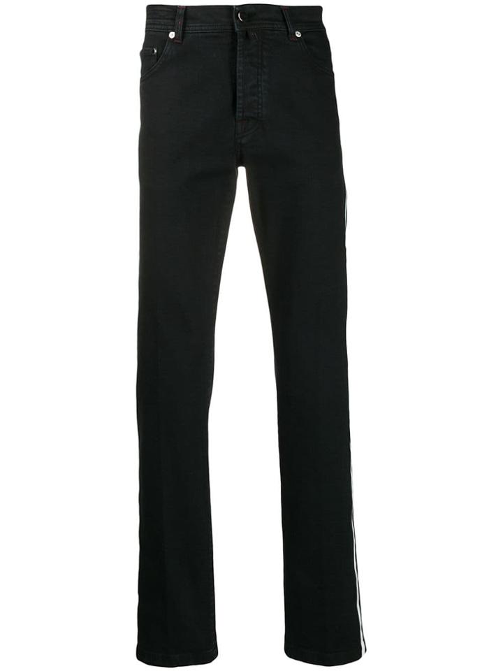 Kiton Striped Jeans - Black